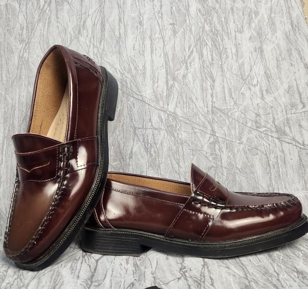 Nunn Bush Burgundy Lincoln Penny Loafer Dress Casual ~ Men's 10M ~ Slip-On Shoe